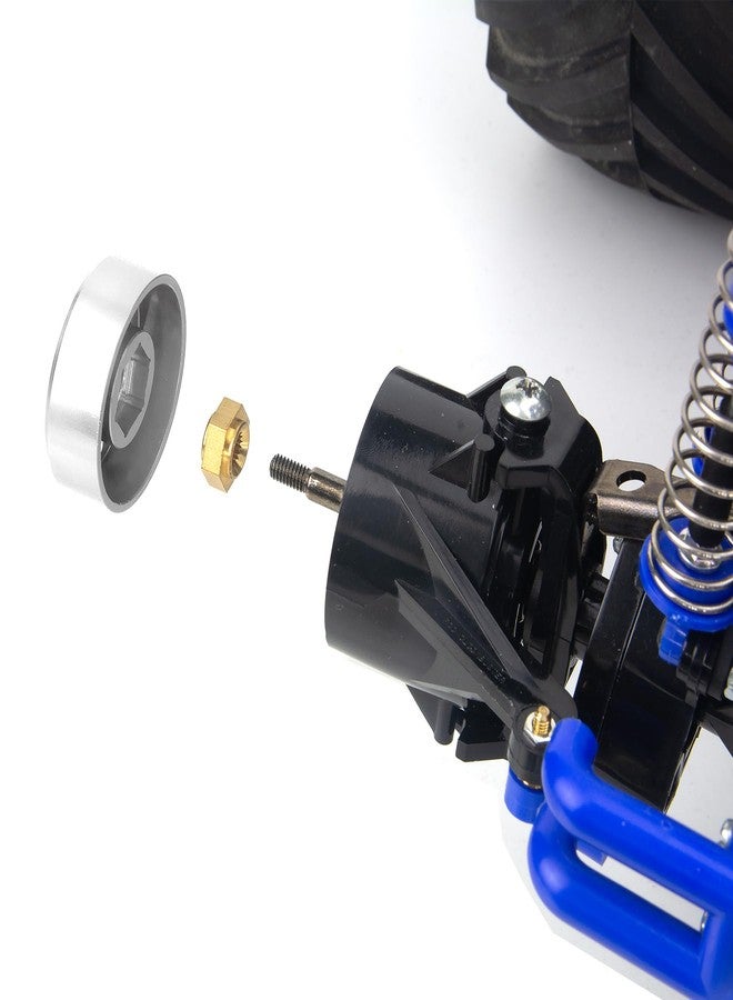 TOOMOD Aluminum Wheel Hex Hub adapters for Tamiya Super ClodBuster Bullhead Upgrades Replace Parts (Silvery) - Image 2